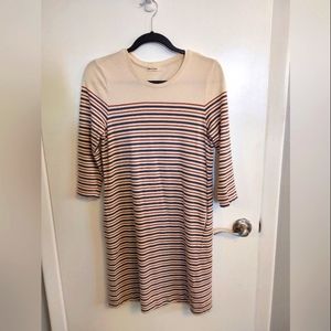 Marine Layer striped 3/4 sleeve dress with pockets, size S